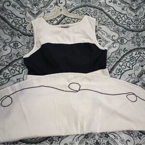 Elegant Navy and White Dress